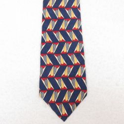 中古 ネクタイ 90年代 90s シルク USA製 紺他 ネイビー 24nov06