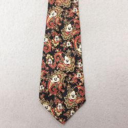 【20%OFF】中古 ネクタイ 90年代 90s ディズニー DISNEY ミッキー MICKEY MOUSE シルク 黒 ブラック 【spe】 25jun30