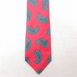 【50%OFF】中古 ネクタイ ペイズリー柄 シルク 赤 レッド 25jul01
