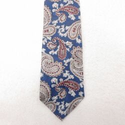 中古 ネクタイ 90年代 90s ペイズリー柄 USA製 紺 ネイビー 25jul01