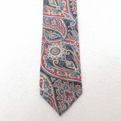 中古 ネクタイ 90年代 90s ペイズリー柄 シルク USA製 エンジ他 25jul01