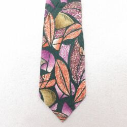 中古 ネクタイ 90年代 90s シルク イタリア製 緑 グリーン 25jul01