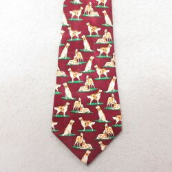 【50%OFF】中古 ネクタイ 犬 シルク エンジ 25jul01