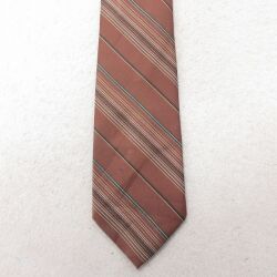 中古 ネクタイ 80年代 80s こげ茶 ブラウン ボーダー 25jul01