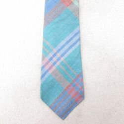 【50%OFF】中古 rooster ネクタイ 90年代 90s コットン 青緑 チェック 25jul01