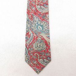 【50%OFF】中古 ネクタイ 90年代 90s 花柄 シルク USA製 エンジ 25jul10