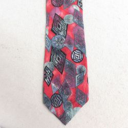 中古 ネクタイ 90年代 90s 総柄 シルク USA製 赤 レッド 25jul15