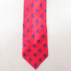 中古 ネクタイ ライオン シルク 赤 レッド 25jul15