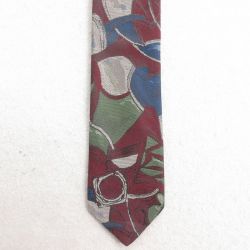 中古 ネクタイ 90年代 90s 総柄 エンジ 25jul23