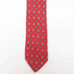 中古 ネクタイ 80年代 80s 花柄 シルク イングランド製 エンジ 25jul26
