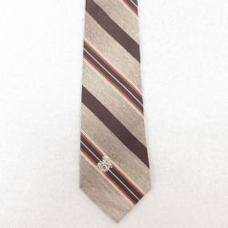 中古 ネクタイ 80年代 80s こげ茶 ブラウン ボーダー 25aug02