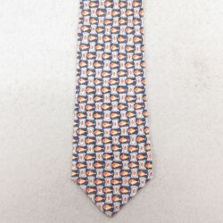 中古 バナナリパブリック ブランド ネクタイ 90年代 90s 魚 シルク イタリア製 紺他 26feb19