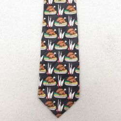 中古 ネクタイ チキン シルク 黒 26feb26