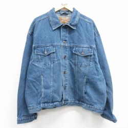 【50%OFF】XL★古着 FADED GLORY 長袖 ジージャン メンズ 大きいサイズ コットン 紺 ネイビー デニム 25jan14 中古 アウター Gジャン ジャケット