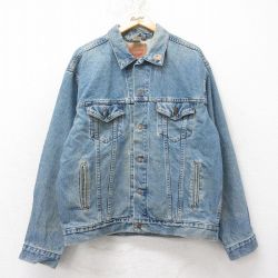 XL★古着 リーバイス Levis 70507 長袖 ジージャン メンズ 00年代 00s 大きいサイズ コットン 紺 ネイビー デニム 【spe】 25feb15 中古 アウター Gジャン ジャケット