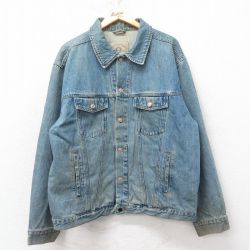 XL★古着 アリゾナジーンズ 長袖 ジージャン メンズ 00年代 00s 星条旗 コットン 紺 ネイビー デニム 25feb15 中古 アウター Gジャン ジャケット