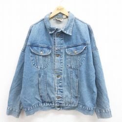 【50%OFF】L★古着 FORENZA 長袖 ジージャン メンズ 90年代 90s コットン イタリア製 紺 ネイビー デニム 【spe】 25aug09 中古 アウター Gジャン ジャケット