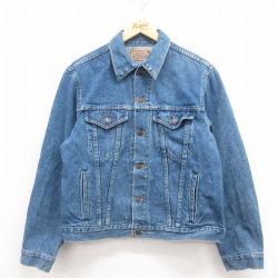 M★古着 JCペニー 長袖 ジージャン メンズ 90年代 90s コットン USA製 紺 ネイビー デニム 25aug09 中古 アウター Gジャン ジャケット