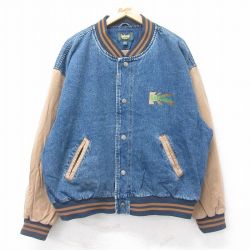 【20%OFF】XL★古着 Dunbrooke 長袖 デニム ジャケット スタジャン メンズ 00年代 00s RAYS 大きいサイズ コットン 紺 ネイビー 25sep11 中古 アウター