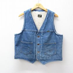 L★古着 マーベリック デニム ボア ベスト メンズ コットン USA製 紺 ネイビー 25sep27 中古 アウター