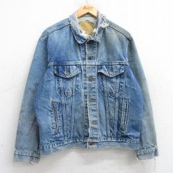 L★古着 リーバイス Levis 70506 長袖 ジージャン メンズ 90年代 90s コットン USA製 紺 ネイビー デニム 25oct21 中古 アウター Gジャン ジャケット