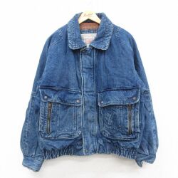 XL★古着 TODAYS NEWS 長袖 デニム ジャケット メンズ コットン 紺 26jan09