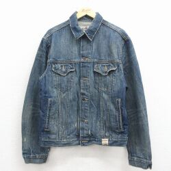 L★古着 アバクロンビー 長袖 ジージャン メンズ コットン 紺 デニム 26mar17