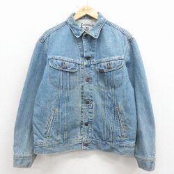 XL★古着 リー Lee 長袖 ジージャン メンズ 90年代 90s コットン USA製 紺 デニム【spe】 26mar17