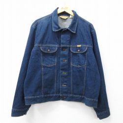 XL★古着 ラスラー 長袖 ジージャン メンズ 90年代 90s 大きいサイズ コットン 濃紺 デニム 26apr04