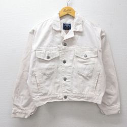 M★古着 ギャップ GAP 長袖 ジージャン メンズ 90年代 90s コットン ショート丈 USA製 薄ピンク デニム 26apr21