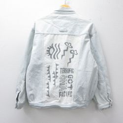 XL★古着 ガッチャ 長袖 ジージャン メンズ 90年代 90s 大きいサイズ 薄紺 デニム 26apr21