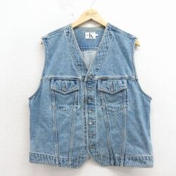 カルバンクライン 90s デニムベスト ネイビー M | 古着