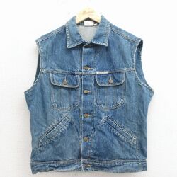 L★古着 ゲス GUESS ブランド デニム ベスト メンズ 90年代 90s 紺 26apr30