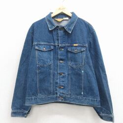 XL★古着 ラスラー 長袖 ジージャン メンズ 90年代 90s 大きいサイズ コットン USA製 紺 デニム【spe】 26apr30