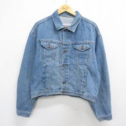 XL★古着 長袖 ジージャン メンズ 90年代 90s 大きいサイズ コットン イタリア製 ブルー デニム 26may15