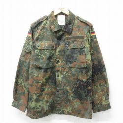 M★古着 長袖 ミリタリー ジャケット メンズ 90年代 90s ドイツ軍 緑他 グリーン 迷彩 24apr26 中古 アウター フライト