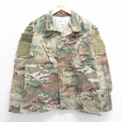 【20%OFF】M★古着 長袖 ミリタリー ジャケット メンズ USアーミー パラシュート部隊 コンバット リップストップ マルチカムカモ USA製 茶 ブラウン 迷彩 24sep03 中古 アウター フライト