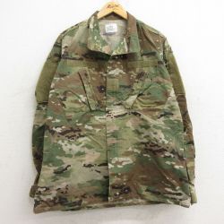 【50%OFF】XL★古着 長袖 ミリタリー ジャケット メンズ コンバット アーミー ARMY マルチカムカモ リップストップ 緑 グリーン 迷彩 24sep03 中古 アウター フライト