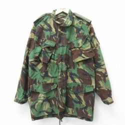 【20%OFF】L★古着 長袖 ミリタリー スモック ジャケット パーカー メンズ 90年代 90s イギリス軍 コンバット 緑 グリーン 迷彩 24sep04 中古 アウター フライト