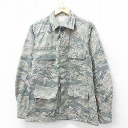 【20%OFF】M★古着 長袖 ミリタリー ジャケット メンズ 00年代 00s ユーティリティ デジタルタイガーカモ USA製 グレー 迷彩 24sep04 中古 アウター フライト