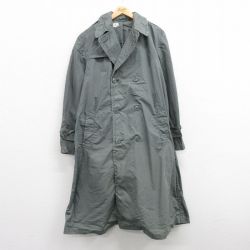 XL★古着 長袖 ビンテージ ミリタリー トレンチ レイン コート メンズ 60年代 60s アーミー ARMY ロング丈 USA製 緑系 グリーン 【spe】 24oct05 中古 アウター