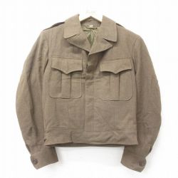 【50%OFF】S★古着 長袖 ビンテージ ミリタリー ジャケット メンズ 40年代 40s ウール USA製 濃緑 グリーン 24nov01 中古 アウター フライト