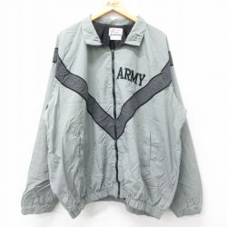 XL★古着 長袖 ミリタリー ナイロン ジャケット メンズ 90年代 90s アーミー リフレクター ラグラン 大きいサイズ USA製 グレー他 24dec05 中古 アウター フライト