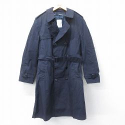 L★古着 長袖 ミリタリー トレンチ コート メンズ 00年代 00s ライナー付き ロング丈 USA製 紺 ネイビー 24dec10 中古 アウター