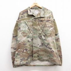 XL★古着 長袖 ミリタリー ジャケット メンズ USエアフォース コンバット リップストップ マルチカムカモ USA製 緑他 グリーン 迷彩 24dec17 中古 アウター フライト