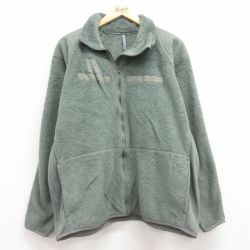 XL★古着 長袖 ミリタリー フリース ジャケット メンズ ECWCS GEN3 レベル3 ポーラテック ラグラン USA製 緑系 グリーン 25feb06 中古 アウター フライト