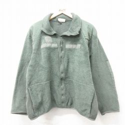 XL★古着 長袖 ミリタリー フリース ジャケット メンズ ECWCS GEN3 レベル3 ラグラン USA製 緑 グリーン 25feb10 中古 アウター フライト