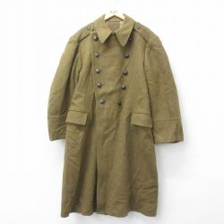 【50%OFF】M★古着 長袖 ミリタリー コート メンズ 80年代 80s ロング丈 緑 グリーン 【spe】 25feb17 中古 アウター