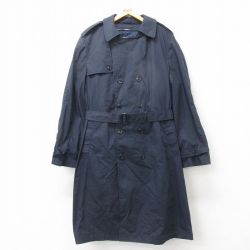 XL★古着 長袖 ミリタリー トレンチ コート メンズ 00年代 00s 大きいサイズ ロング丈 USA製 紺 ネイビー 25feb19 中古 アウター