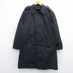 XL★古着 長袖 ミリタリー コート メンズ 90年代 90s ロング丈 USA製 紺 ネイビー 内側ファー 25feb19 中古 アウター